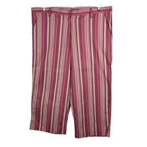 Speed Star Pink Striped Capri‎ Pants Plus Size Women 22W Handcrafted Stretch NWT